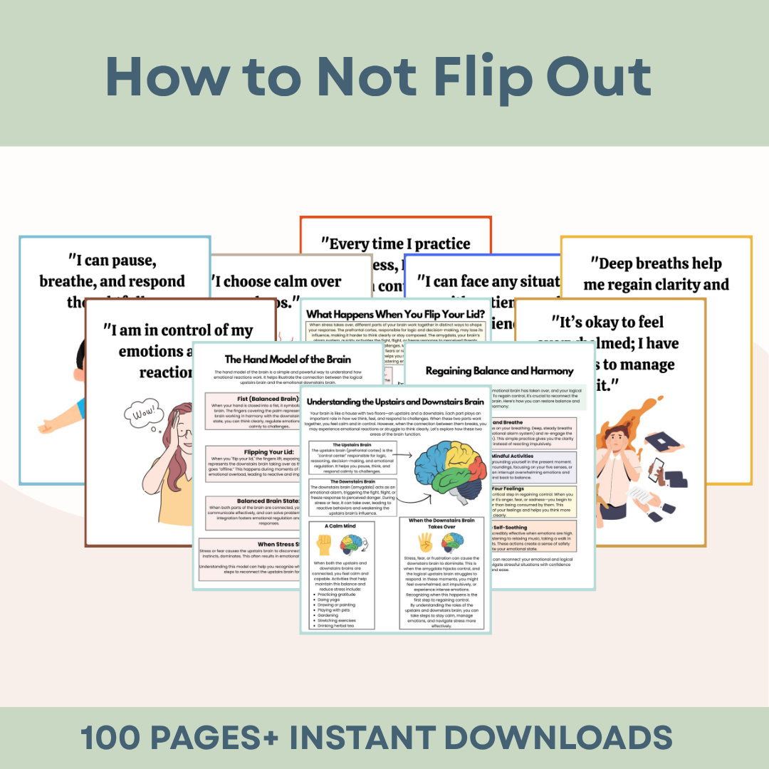 ADHD Executive Functioning Bundle, 300+ ADHD Worksheets, Instant Download
