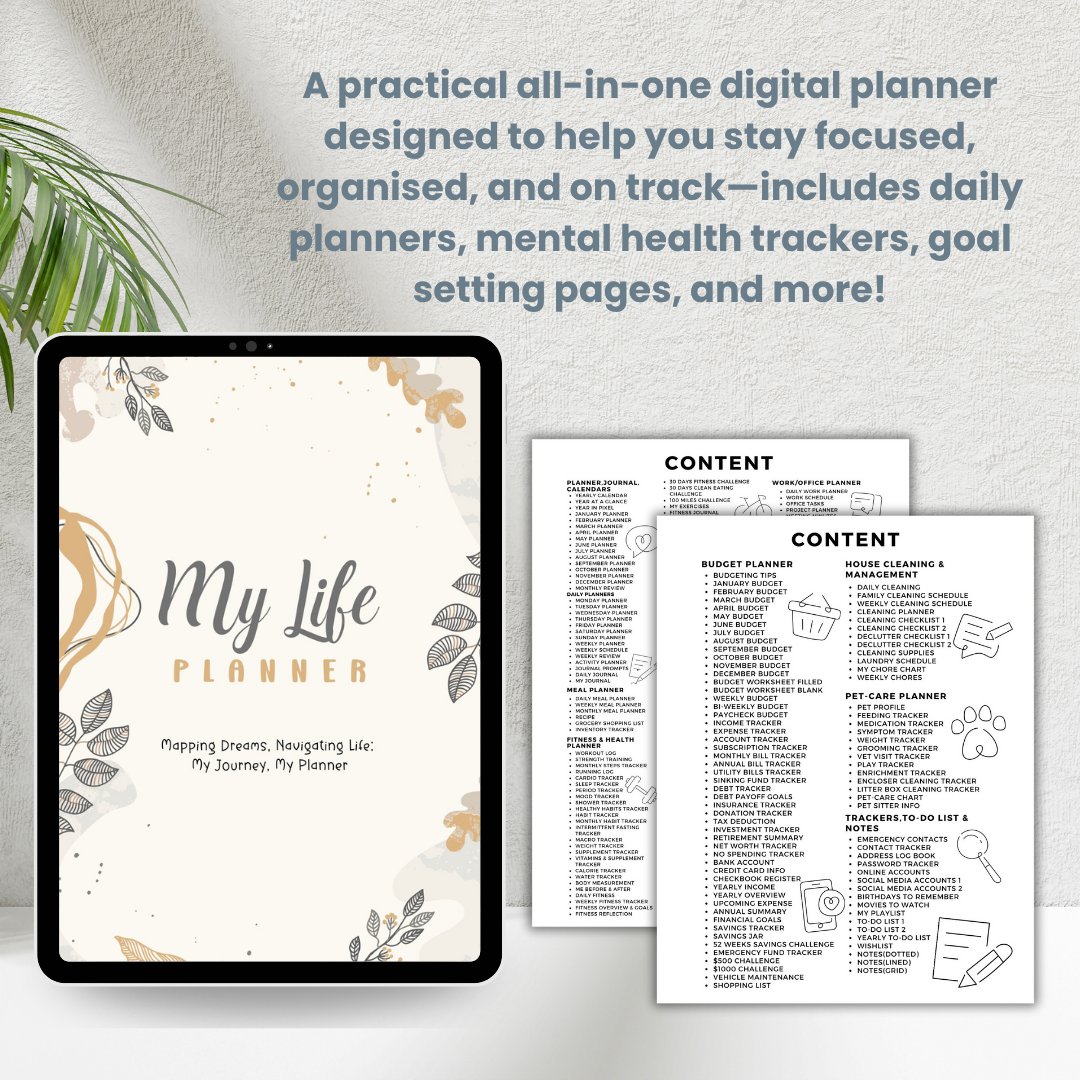 Mega adhd planner bundle for adults printable a4,Ultimate Life planner bundle 2025,Productivity planner journal,personal planner inserts a5