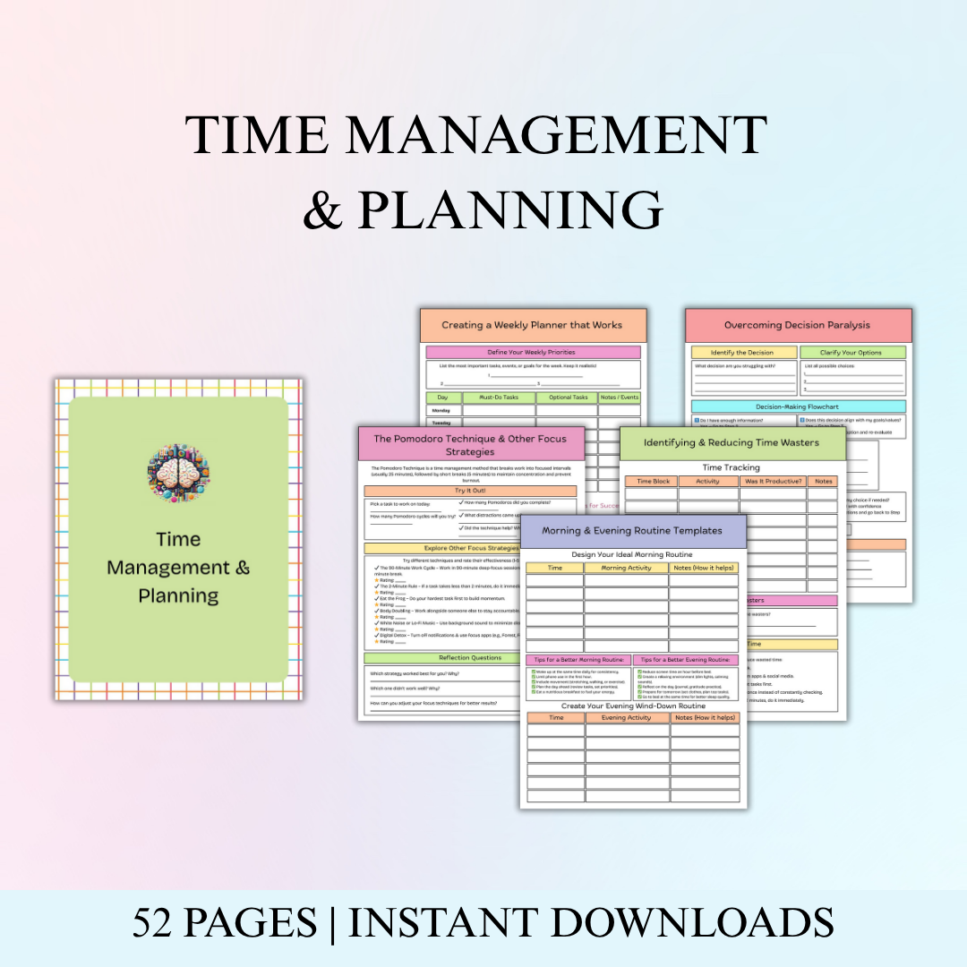 Executive Dysfunction Workbook | ADHD & Anxiety Planner | Organization and Productivity Guide | Mental Health and Focus Journal