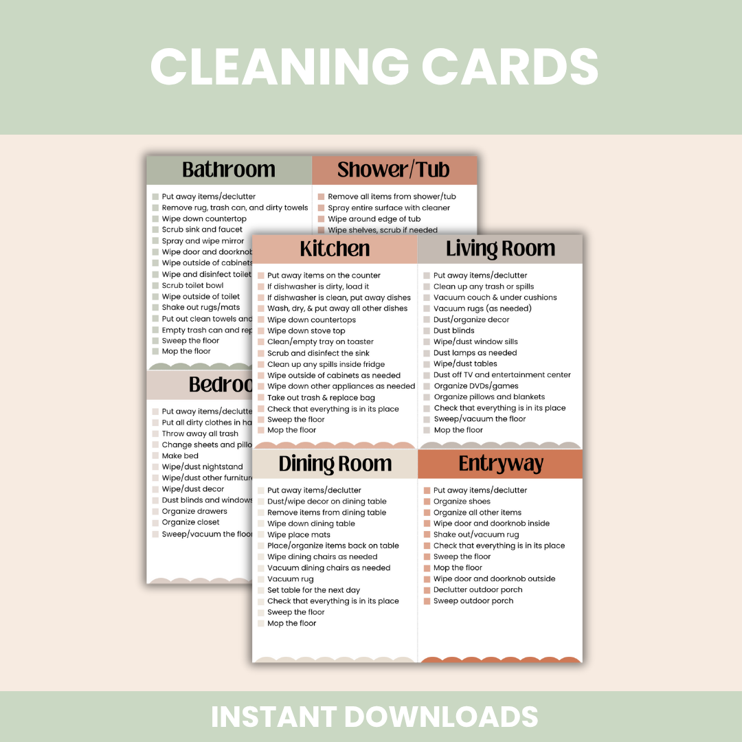 ADHD Cleaning Checklist Bundle