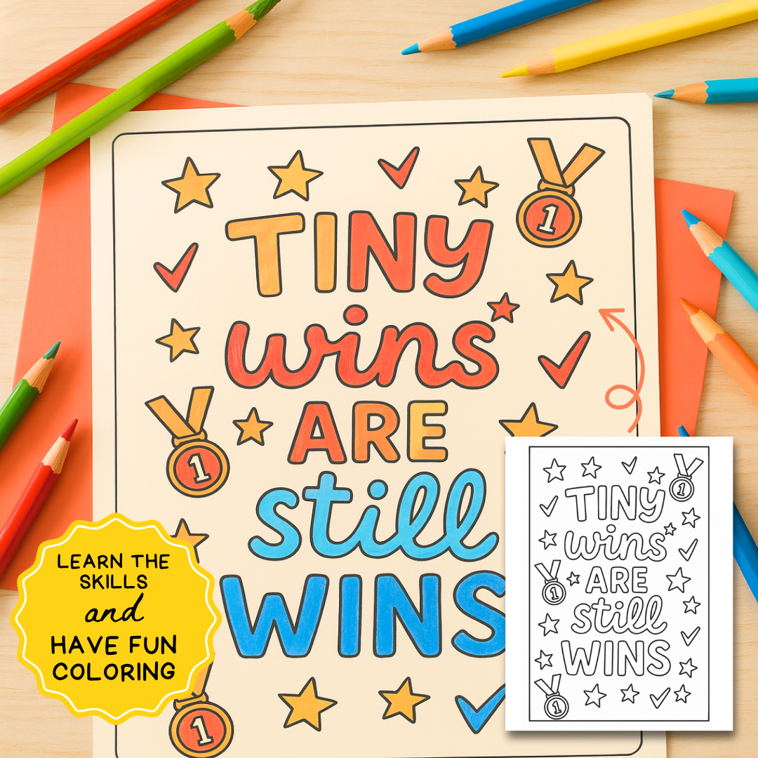 ADHD Art Therapy Coloring Book, Affirmation Pages, Stress Relief
