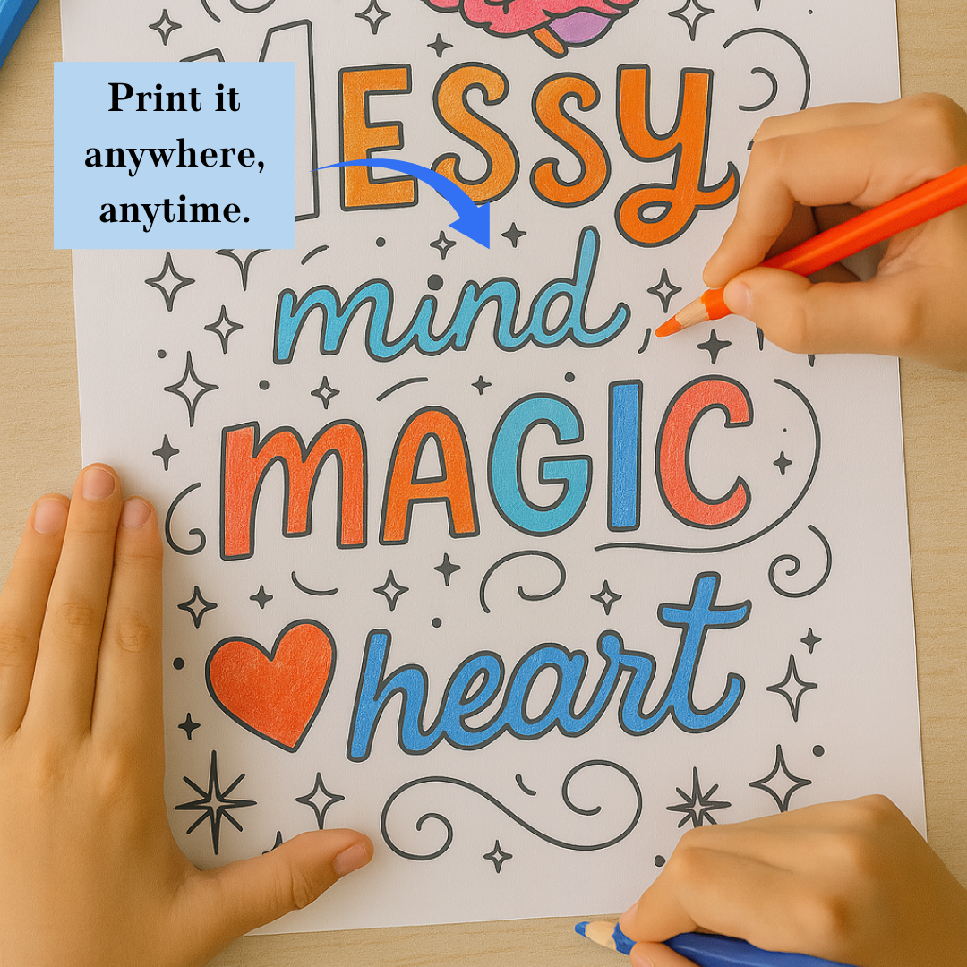 ADHD Art Therapy Coloring Book, Affirmation Pages, Stress Relief